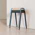 Tabouret 4 pieds en métal verni avec assise tapissée - Gamme Burano - France bureau