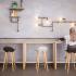 Table de cafétéria haute rectangulaire, assise basse ou haute, Fabrication Française, gamme Dana - France Bureau