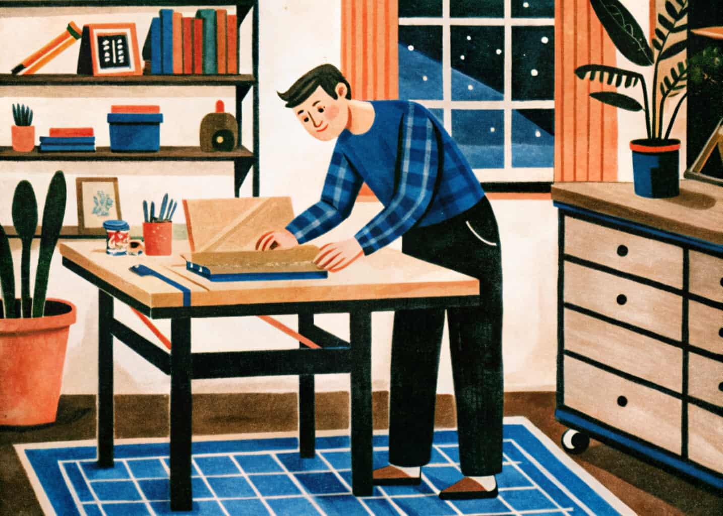 Un homme change son mobilier professionnel grâce à la location