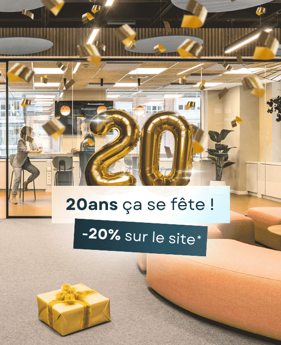 -20% sur tous les mobiliers professionnels - 20ans France Bureau