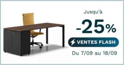 Ventes flash jusqu\'à -25% sur du mobilier de bureau