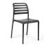 Chaise Azura en polypropylène gris anthracite, vue de face, empilable