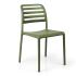 Chaise visiteur Azura en polypropylène vert kaki, empilable pour extérieur