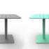 Table de restauration carré en aluminium avec pied colonne pour un usage extérieur - Gamme Bimini - France bureau	