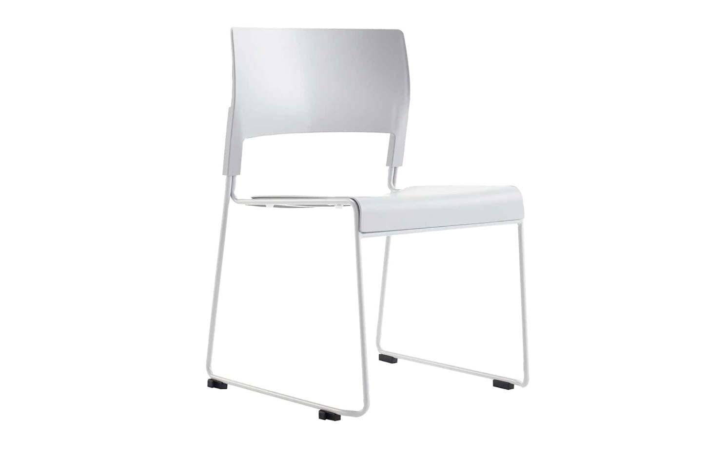 Chaise de réunion Docodo Polypro blanche empilable - vue de face