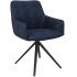 Chaise capitonnée en tissu bleu avec assise pivotante et base pyramidale - gamme sloten-france bureau