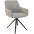 Chaise capitonnée en tissu gris clair avec assise pivotante et base pyramidale - gamme sloten-france bureau