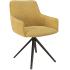 Chaise capitonnée en tissu ocre avec assise pivotante et base pyramidale - gamme sloten-france bureau