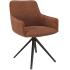 Chaise capitonnée en tissu terracotta avec assise pivotante et base pyramidale - gamme sloten-france bureau