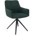 Chaise capitonnée en tissu vert sapin  avec assise pivotante et base pyramidale - gamme sloten-france bureau