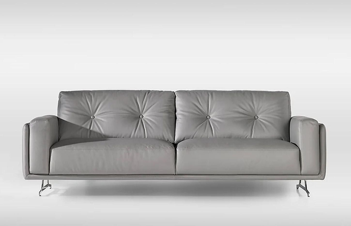 Canapé confortable en tissu avec accoudoirs et pieds métal, gamme Veymont - France Bureau