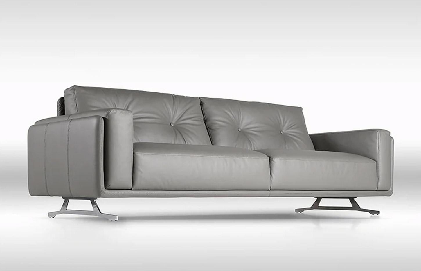Canapé confortable en tissu avec accoudoirs et pieds métal, gamme Veymont - France Bureau