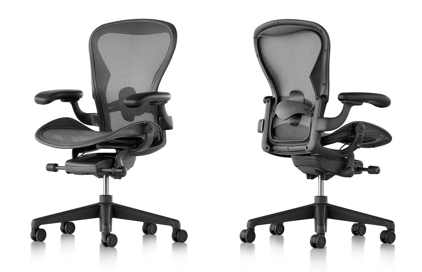 Siège de bureau ergonomique Herman Miller finition graphite carbon ou métal, gamme Aeron - France Bureau