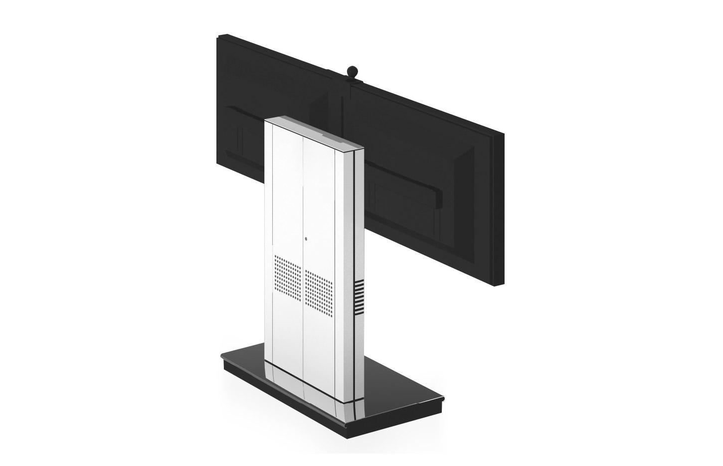 Support audiovisuel pour 1 ou 2 écran mobile sur 4 roulettes, gamme Agora - France Bureau