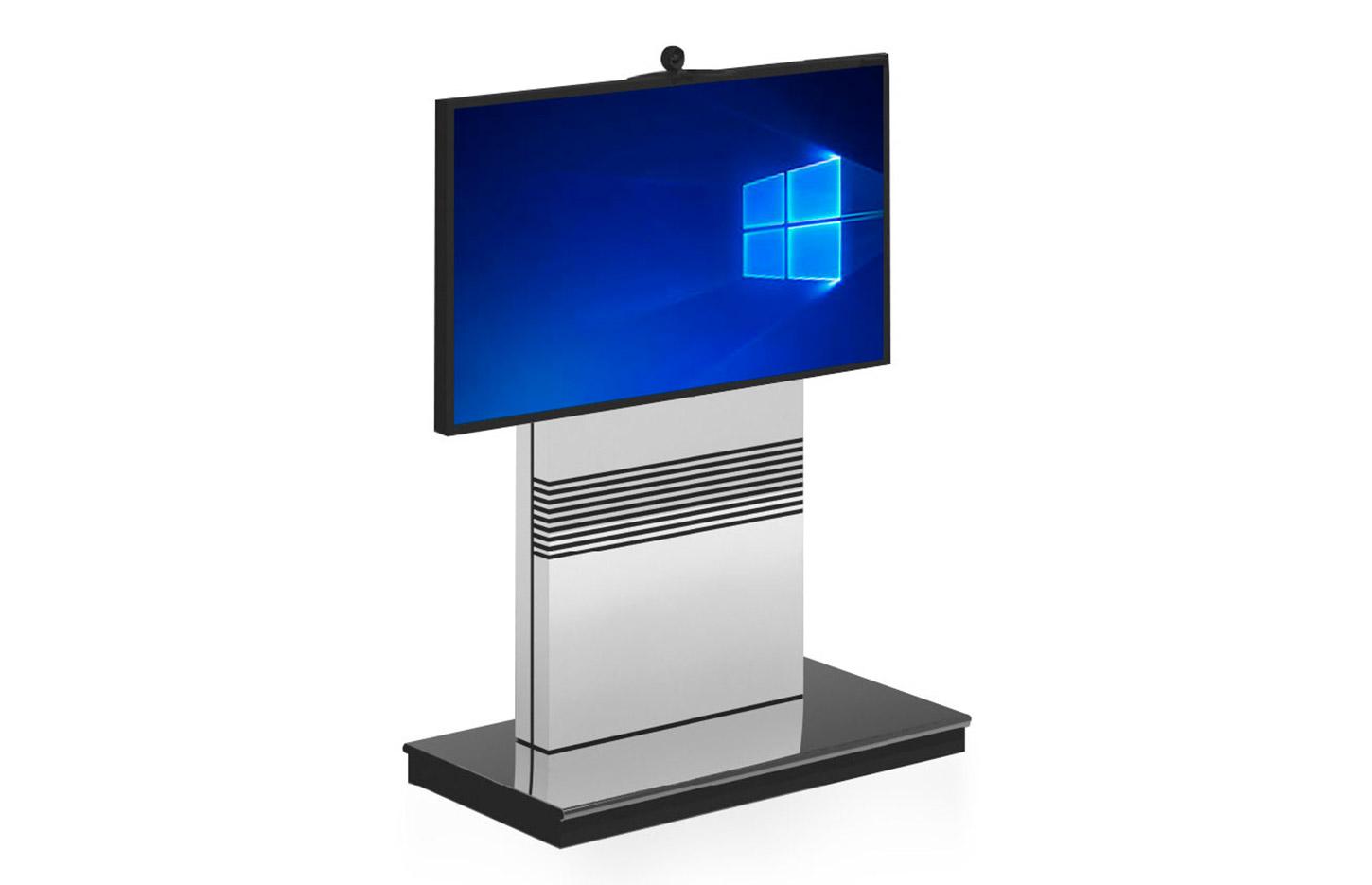 Support audiovisuel pour 1 ou 2 écran mobile sur 4 roulettes, gamme Agora - France Bureau