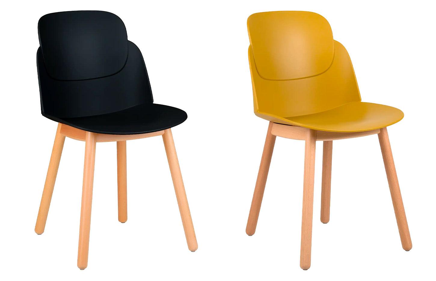 Chaise visiteur avec structure 4 pieds bois sans accoudoirs - Gamme ailama - France Bureau