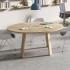 Table de réunion round avec piétement aspect bois, gamme Akka - France Bureau