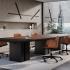 Table de réunion et conférence en bois mélaminé cadre aluminium, gamme Albano réunion - France Bureau