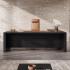 Bureau de direction luxe en bois mélaminé cadre aluminium voile de fond, gamme Albano - France Bureau