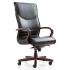 Fauteuil de direction haut de gamme en cuir noir haut dossier - Gamme Albaron bois - France bureau
