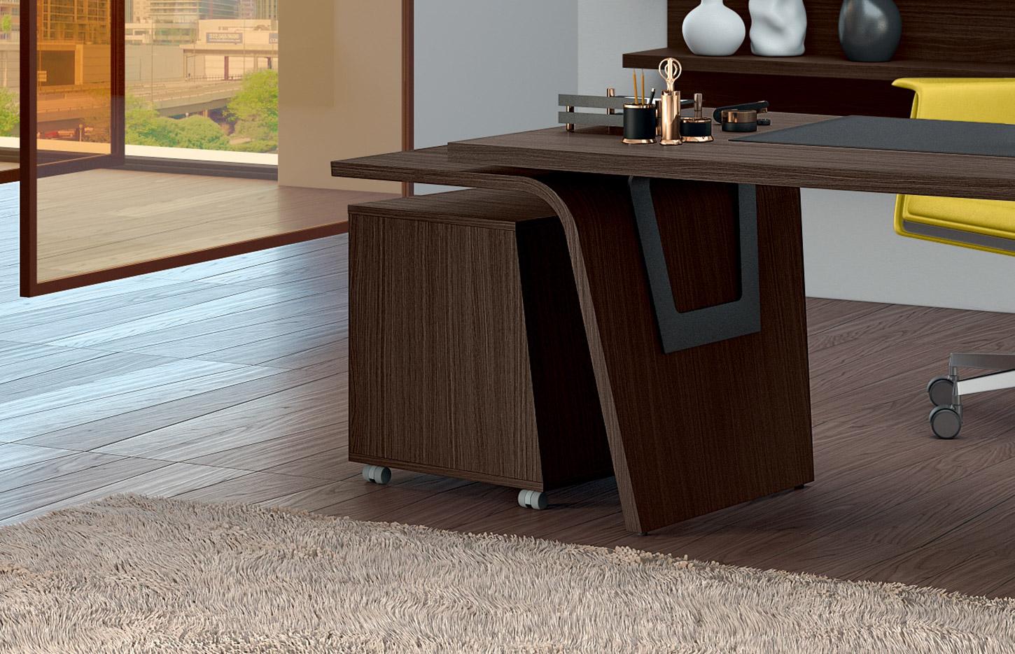Caisson de bureau design inclinée avec compartiment privatif, gamme Almanzora, France Bureau