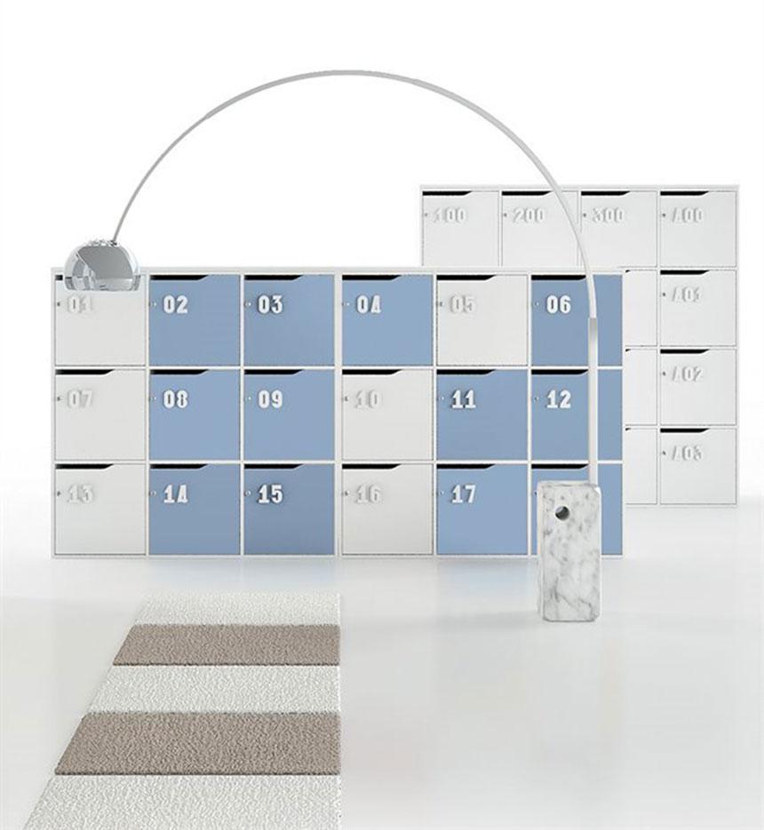 Casiers de bureau avec serrure en mélaminé, gamme Alpone - France Bureau