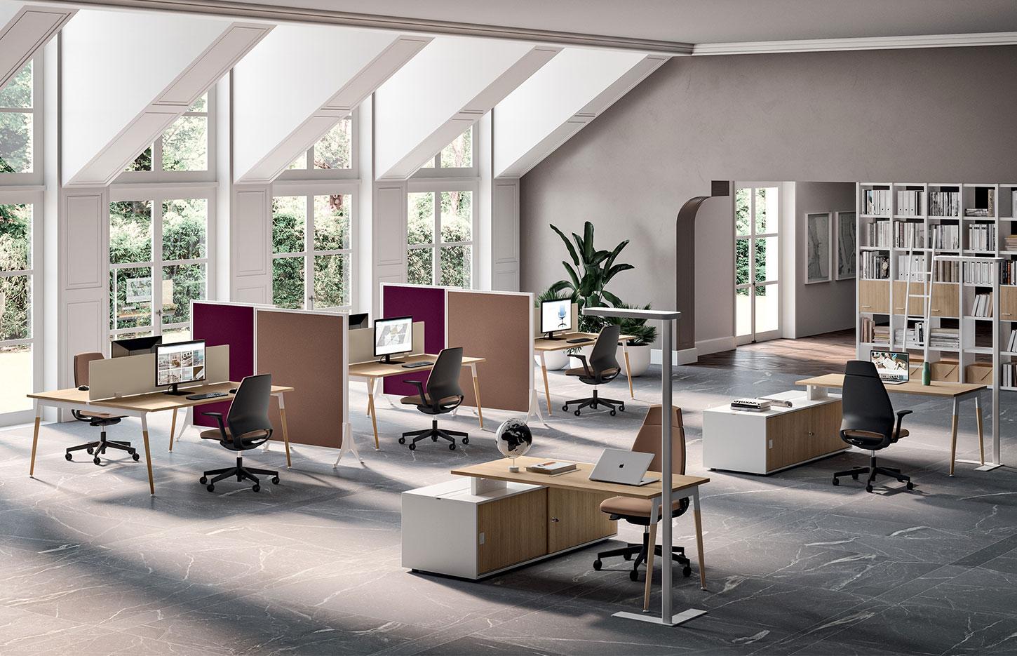 Alsek open space 2 personnes bureau partagé rangements, gamme Alsek - France Bureau