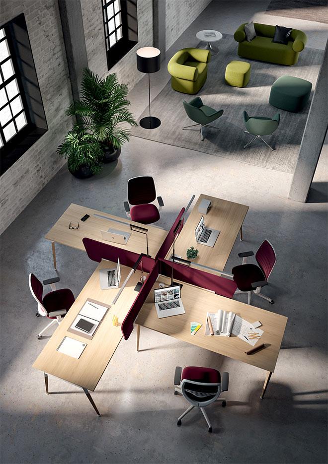 Alsek open space 2 personnes bureau partagé rangements, gamme Alsek - France Bureau