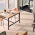 Surface de travail conviviale, hauteurs adaptées au coworking, pieds métal solides et plateau mélaminé, gamme Altai Haute - France Bureau