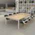 Bureau open-space bench face à face plateau mélaminé pieds métal, gamme Altai open-space - France Bureau