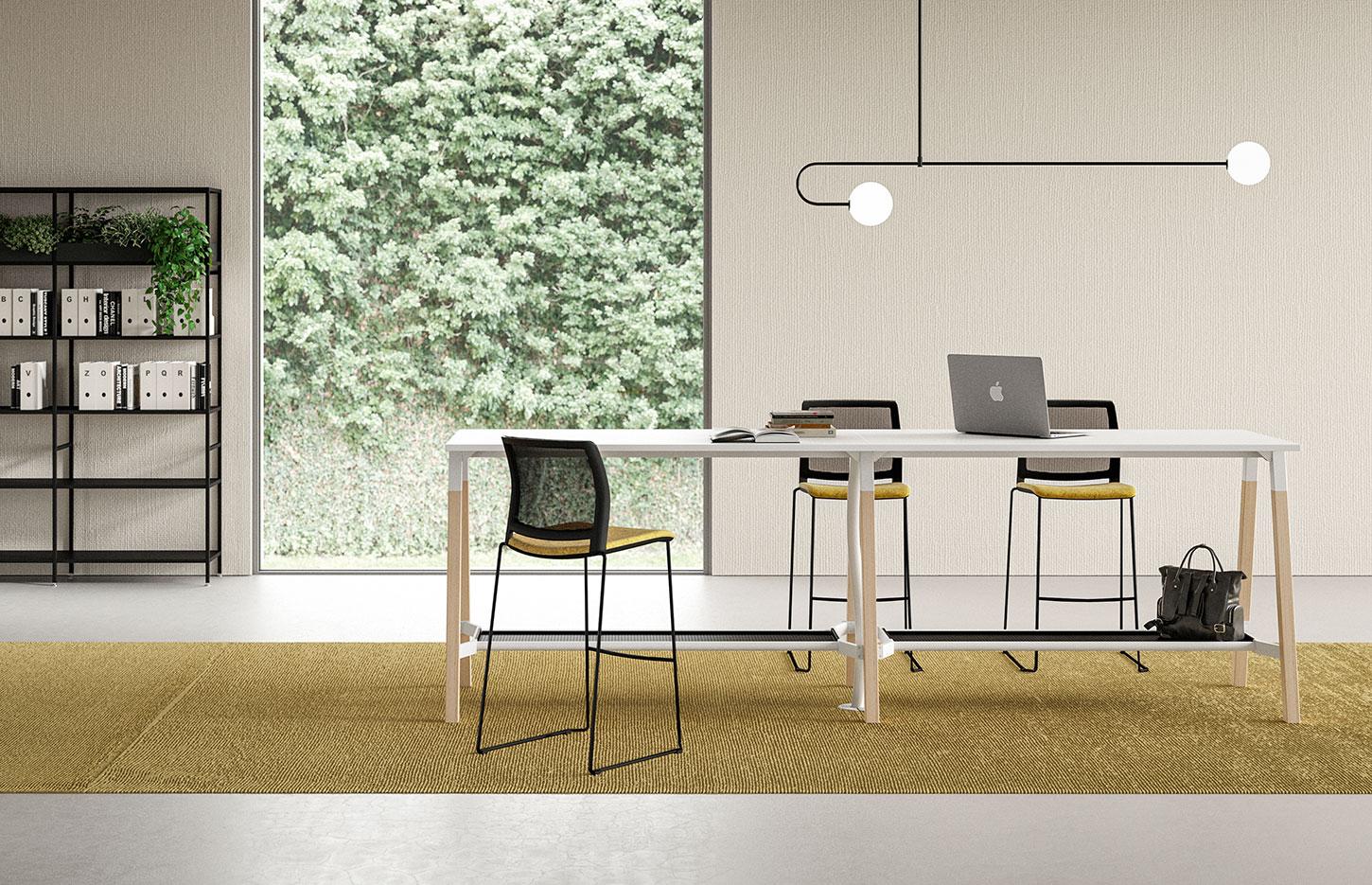 Bureau open-space scandinave pieds bois blanc, gamme Amazone open-space - France Bureau