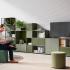 Bibliothèque composable avec montant en métal et composantes mélaminées - Gamme Argentera - France Bureau