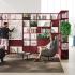 Bibliothèque composable avec montant en métal et composantes mélaminées - Gamme Argentera - France Bureau