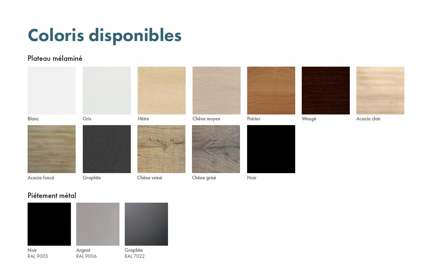 Bureau individuel pieds métal plateau mélaminé pas cher, gamme Asador - France Bureau