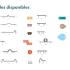 Canapés modulaires similicuir différentes compositions piétement acier, gamme Atrato - France Bureau