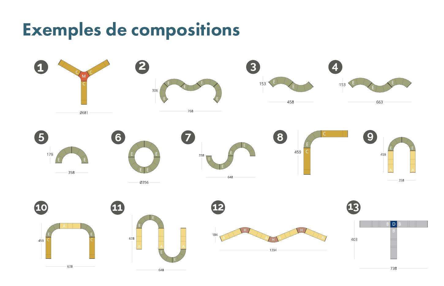 Canapés modulaires similicuir différentes compositions piétement acier, gamme Atrato - France Bureau
