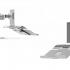 Support écran PC en aluminium poli blanc ou aluminium gris, gamme Aulne - France Bureau