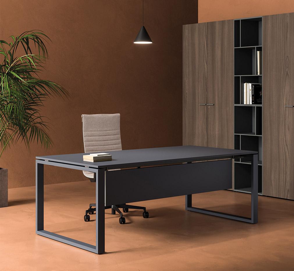 Bureau de Bureau modulable open-space individuel ou bench pieds en \