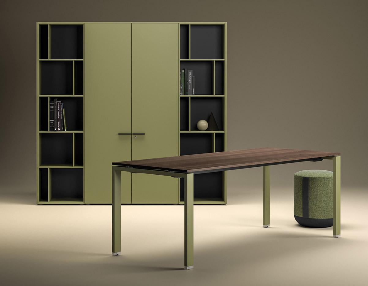 Bureau modulable open-space individuel ou bench pieds en \