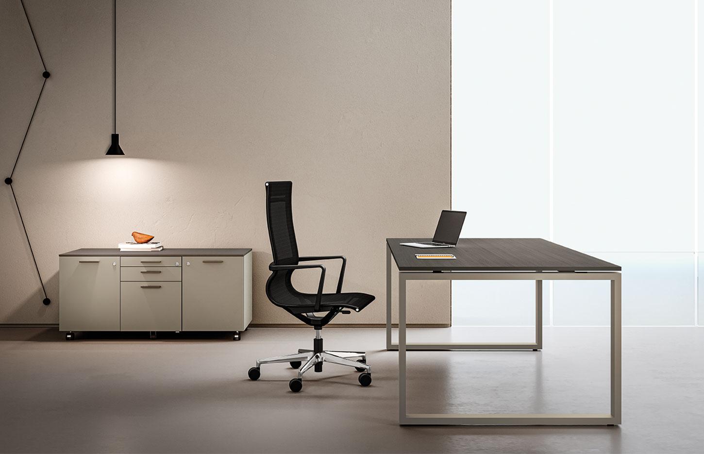 Bureau modulable open-space individuel ou bench pieds en \