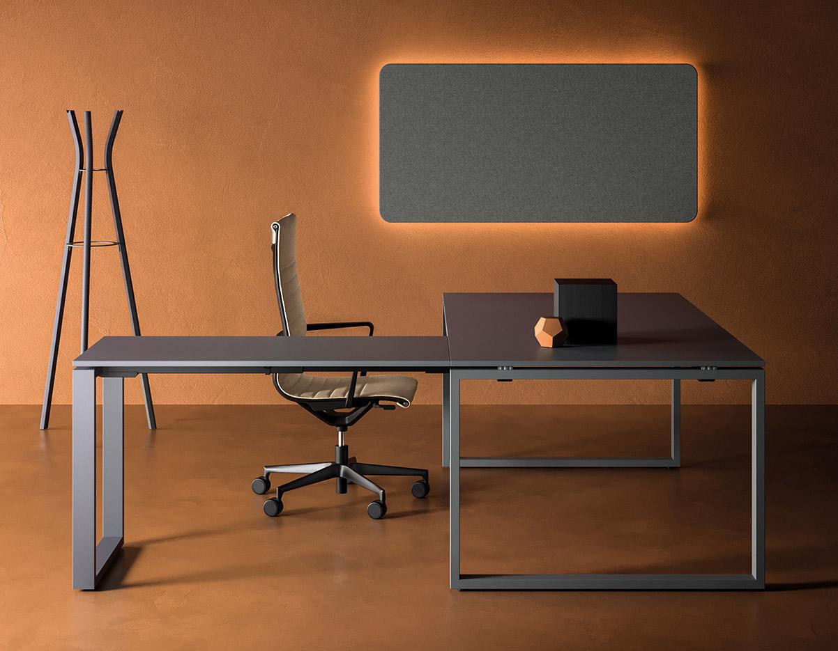 Bureau modulable open-space individuel ou bench pieds en \