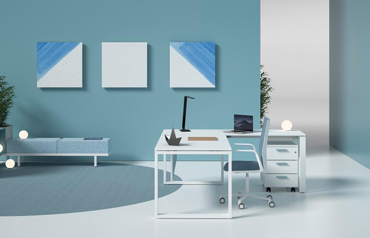 Bureau modulable open-space individuel ou bench pieds en \