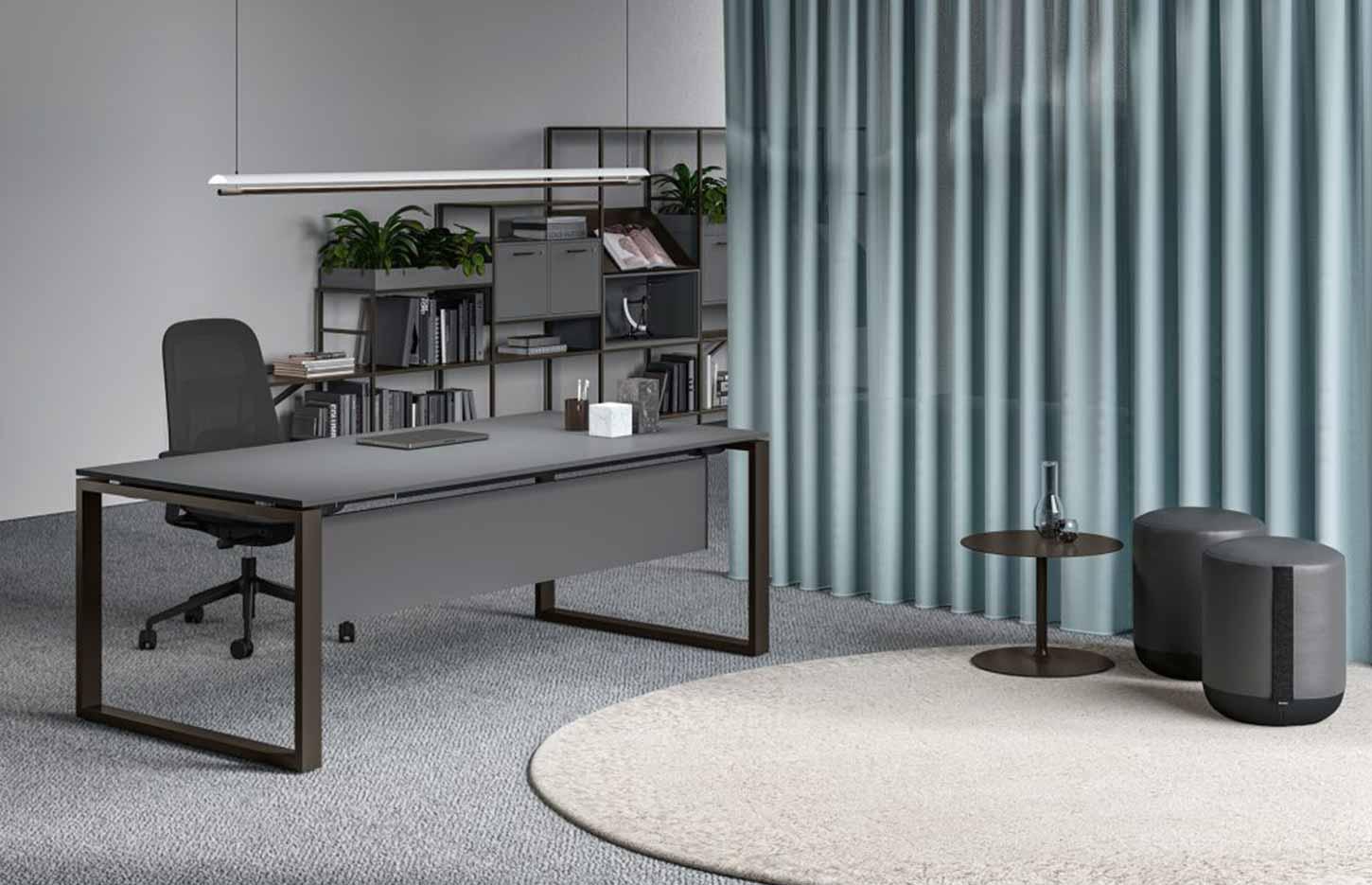 Bureau de Bureau modulable open-space individuel ou bench pieds en \