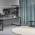 Bureau de Bureau modulable open-space individuel ou bench pieds en \