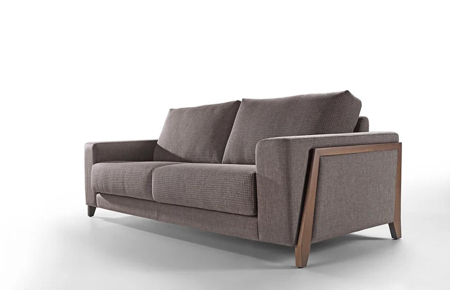 Canapé confortable en tissu avec pieds et structure en bois, gamme Balaton - France Bureau