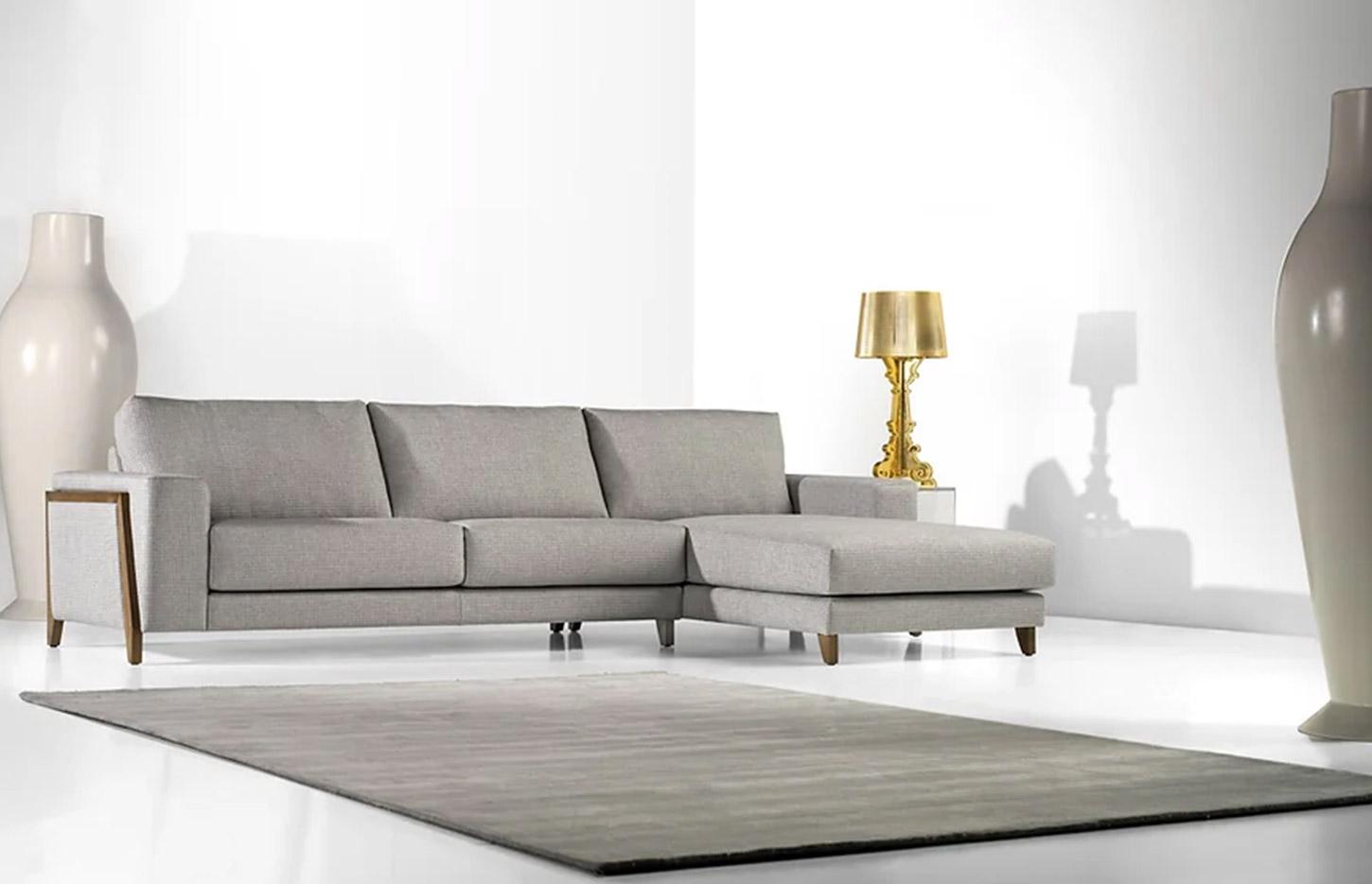 Canapé confortable en tissu avec pieds et structure en bois, gamme Balaton - France Bureau