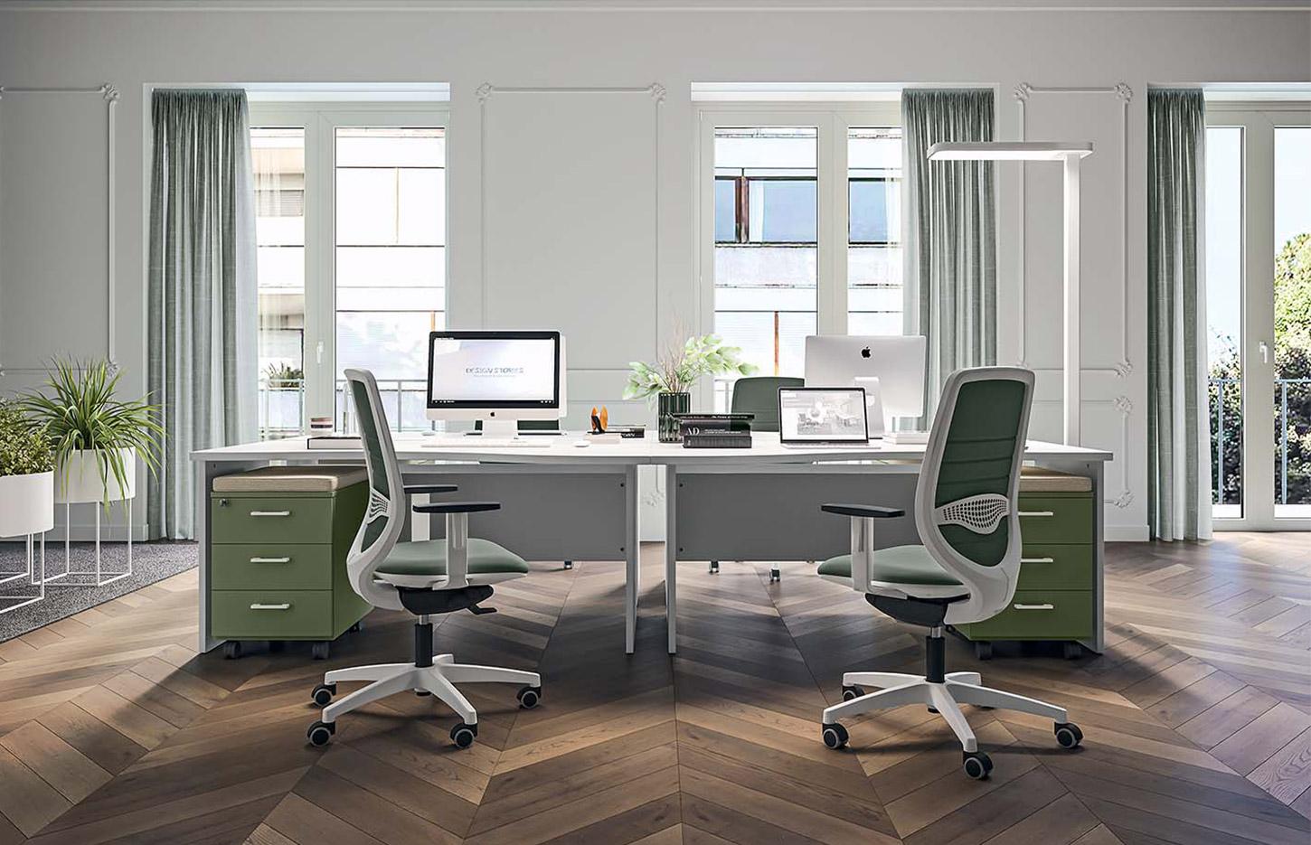Siège de bureau ergonomique, dossier tapissé ou résille, accoudoirs en option, gamme Batt - France Bureau