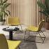 Fauteuil lounge avec monocoque rembourrée en tissu et structure en métal - gamme Belagua - France Bureau	