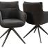 Chaise capitonnée en tissu noir avec base pivotante - belvoir - france bureau