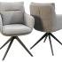 Chaise capitonnée en tissu gris avec base pivotante - belvoir - france bureau